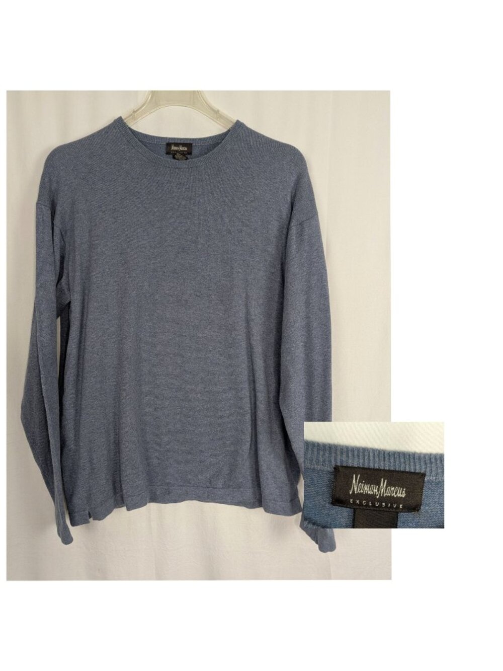 Neiman Marcus Blue Sweater X Large Crew Long Sleeve